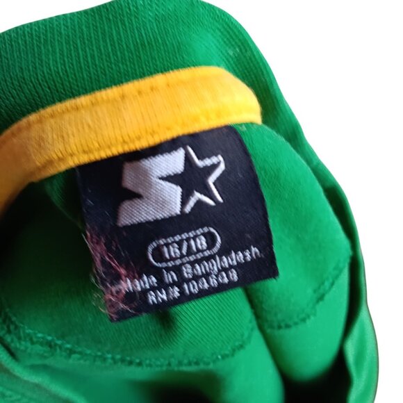 Vintage Men's T-shirt Small Y2K 00 Green Starter Baseball Pitcher Logo Graphic - Picture 11 of 11